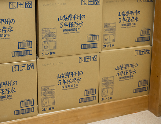 フロアー毎に備蓄